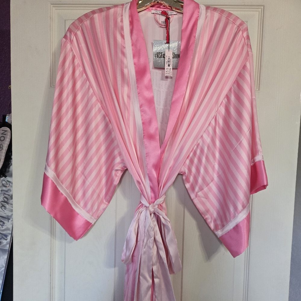 Pink Striped Women's Robe